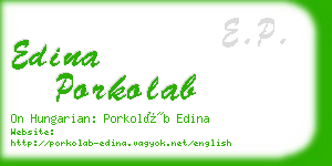 edina porkolab business card